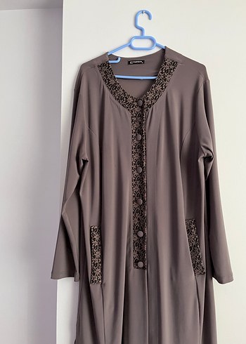 Zara Düğmeli Uzun Kollu Gri Kadın Elbise