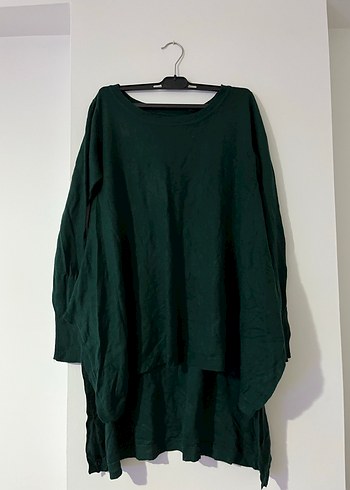 LC Waikiki Koyu Yeşil Uzun Kollu Keten Tunik