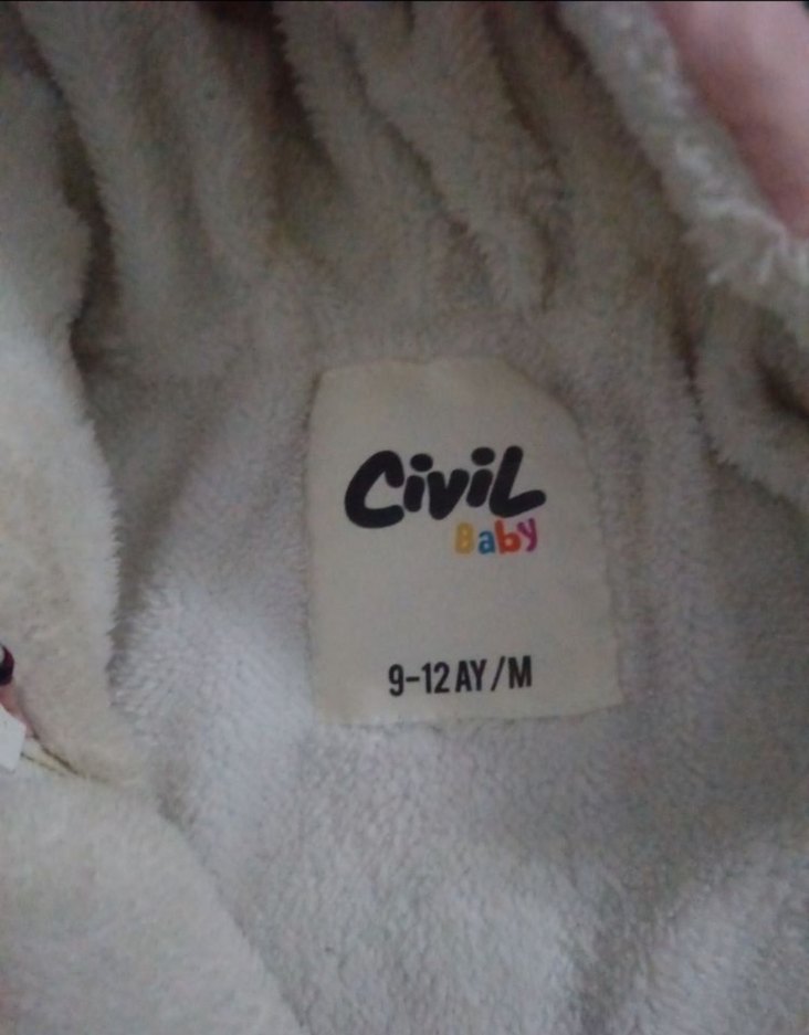 9-12 ay Kapüşonlu Pembe Desenli Bebek Tulumu - Görsel 2