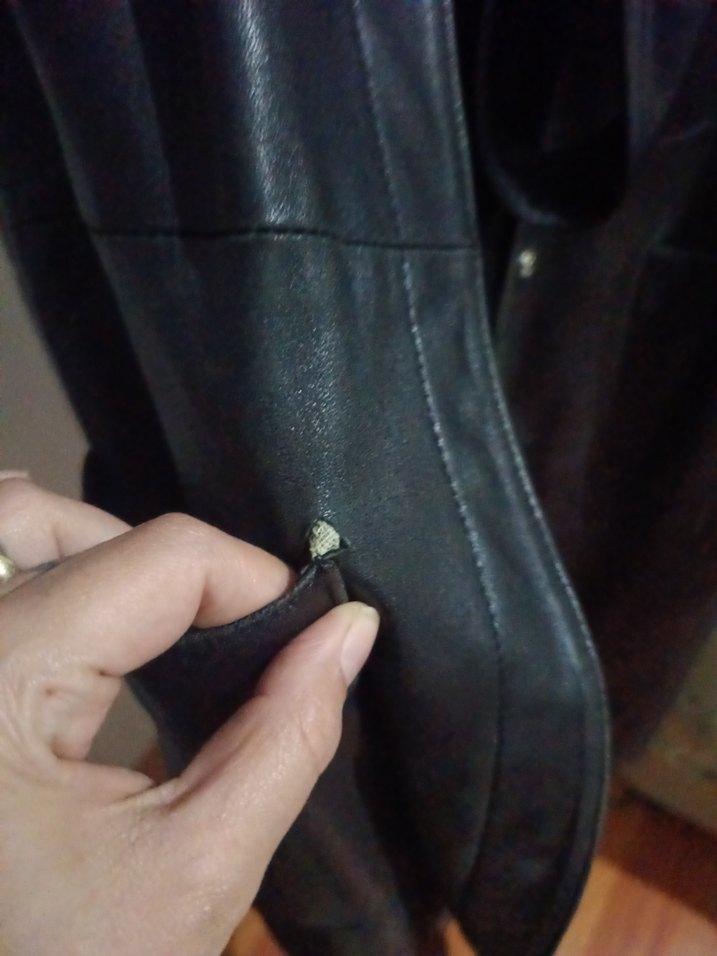 Siyah %100 deri Uzun Kadın ceket - Görsel 2