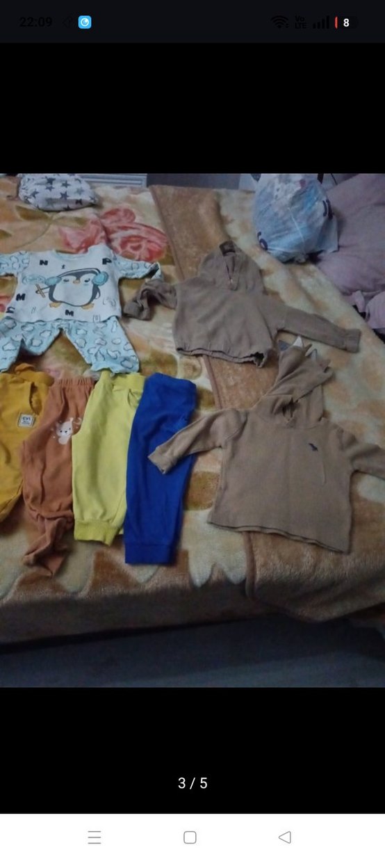 Mavi Kolsuz Pamuklu Bebek Takımı - Görsel 2