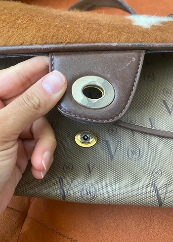 Vakko Kürk Detaylı Kahverengi Bohem Kadın Çanta