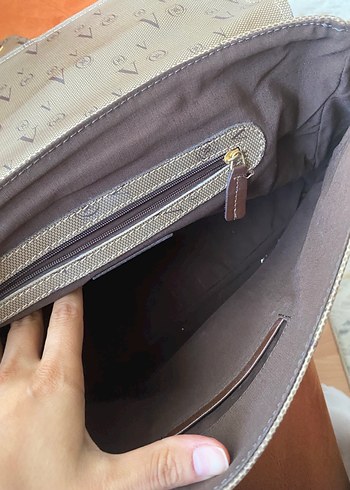  Beden kahverengi Renk Kürk Detaylı Kahverengi Bohem Kadın Çanta