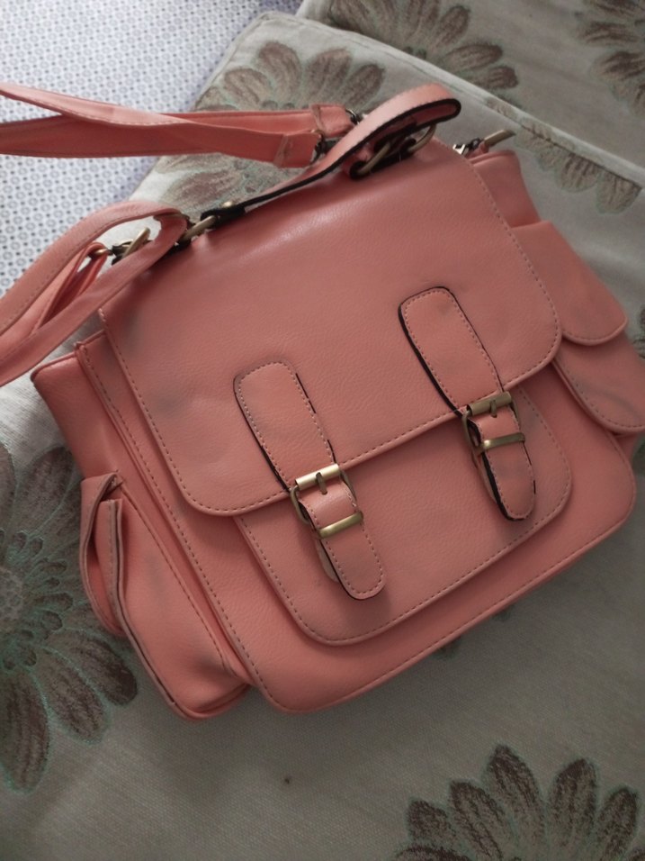 Pembe Deri Tokalı Kadın Çanta - Görsel 2