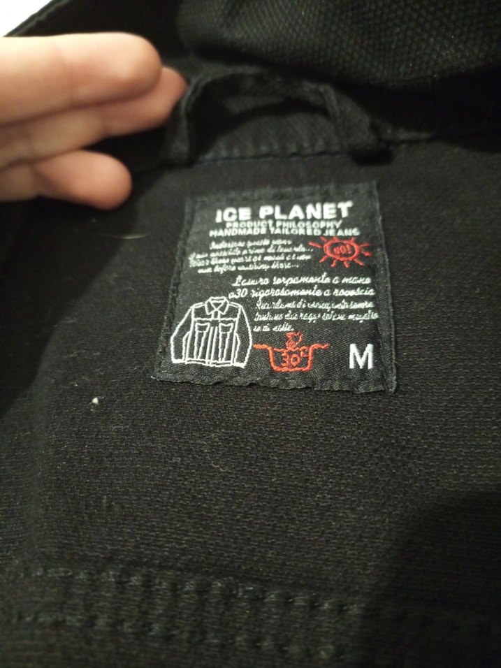 Düğmeli Siyah kot ceket - Görsel 3