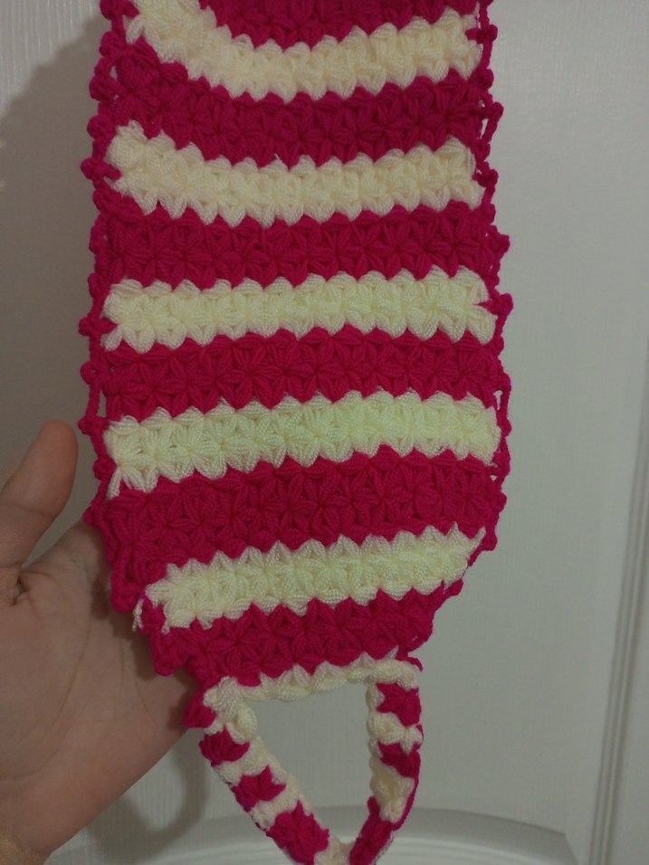 Pembe Beyaz Çizgili Banyo Süngeri - Görsel 2