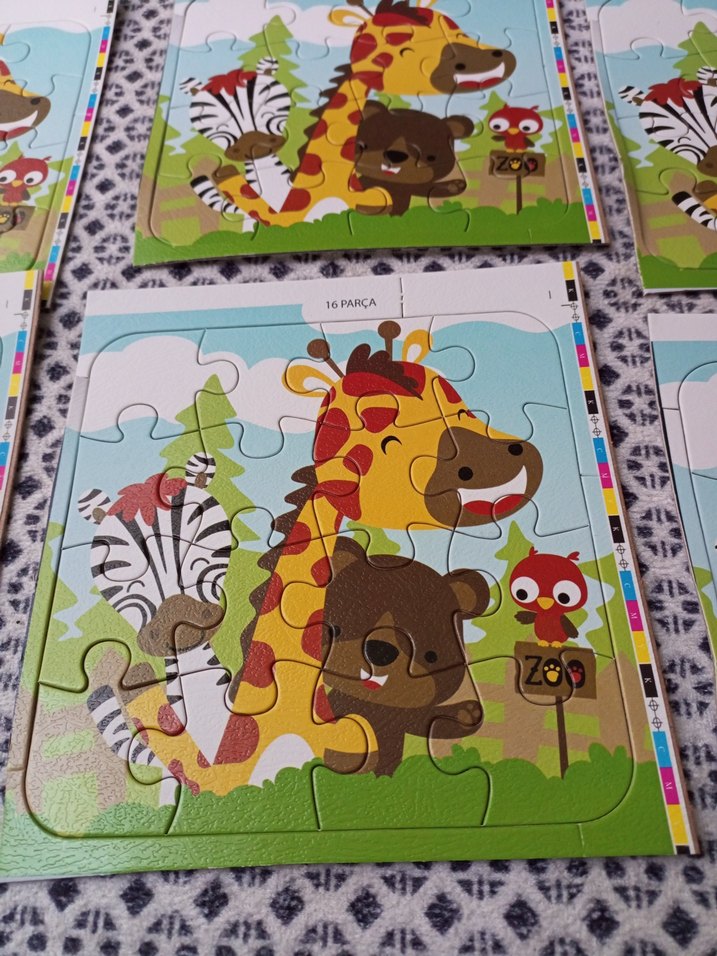 Renkli Hayvan Temalı 16 Parça Çocuk Yapbozu - Görsel 2