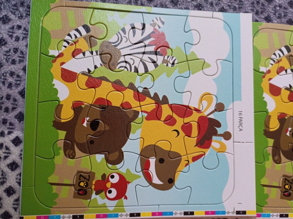 Renkli Hayvan Temalı 16 Parça Çocuk Yapbozu - Görsel 3