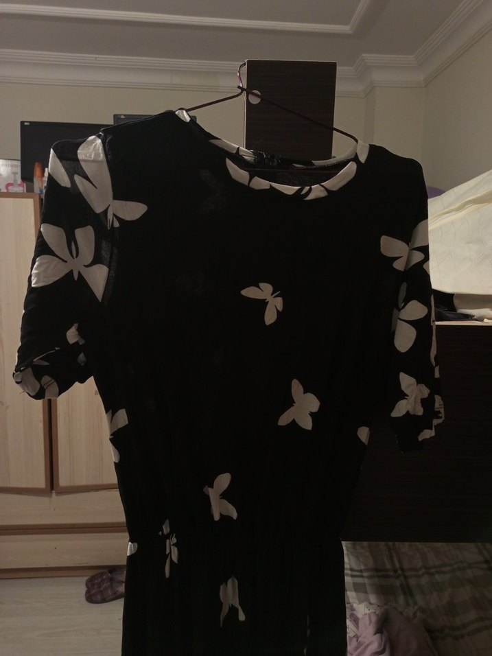 Siyah uzun elbise - Görsel 2