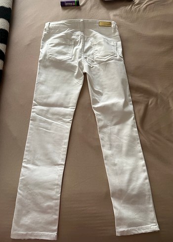 Kız çocuk Beyaz Denim Pantolon 8-9 - Görsel 8