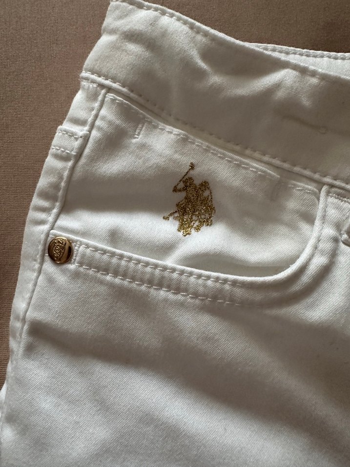 Kız çocuk Beyaz Denim Pantolon 8-9 - Görsel 4