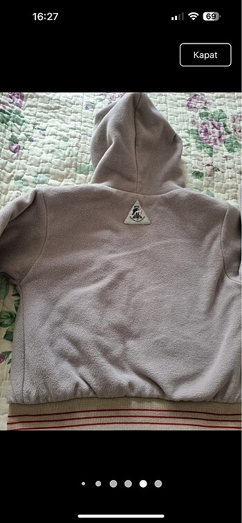 Unisex Çift taraflı bej ve kırmızı Bts mont (4_6 yaş) - Görsel 4