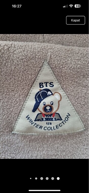 Unisex Çift taraflı bej ve kırmızı Bts mont (4_6 yaş) - Görsel 10