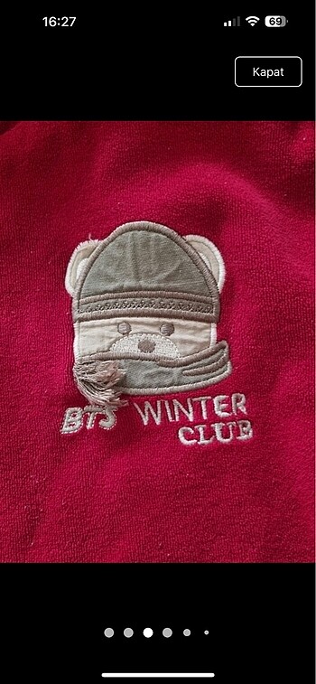 Unisex Çift taraflı bej ve kırmızı Bts mont (4_6 yaş) - Görsel 7