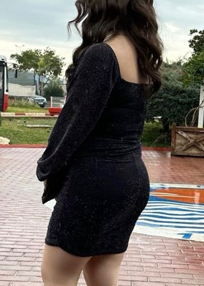 simli kısa abiye - Görsel 4