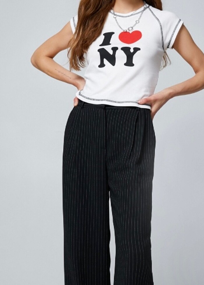 baskılı crop tişört - Görsel 2