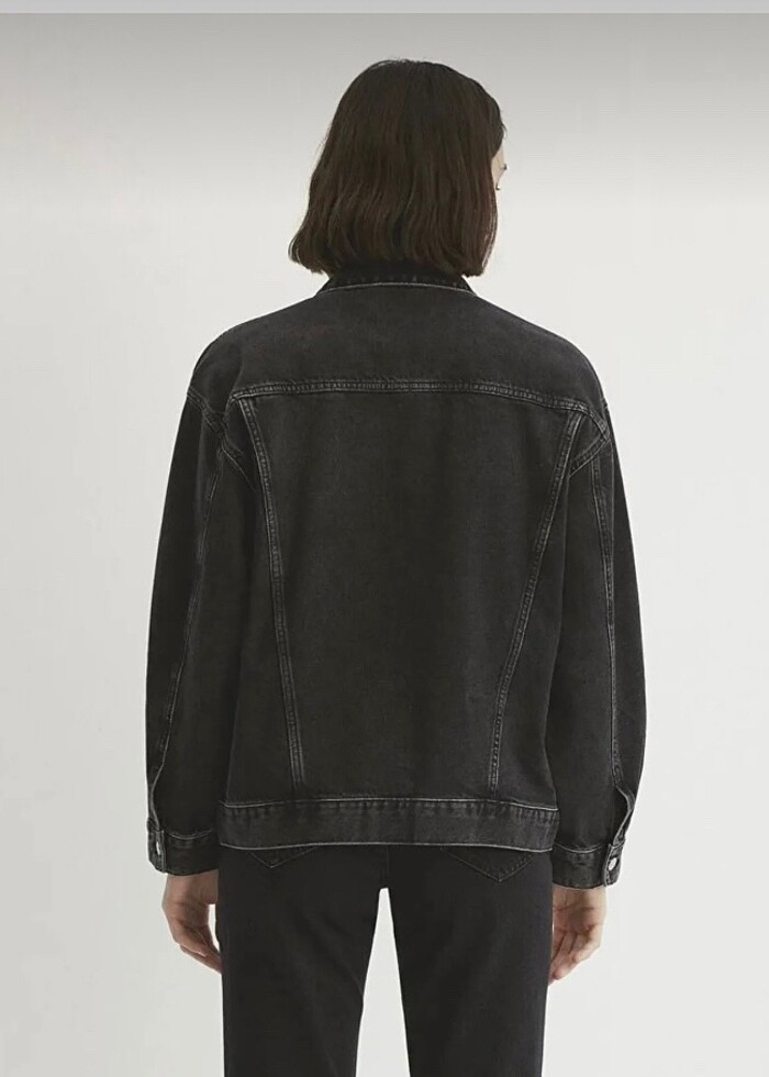 Mavi LUNA Mid Smoke Colle Antrasit Kadın Denim Ceket - Görsel 4