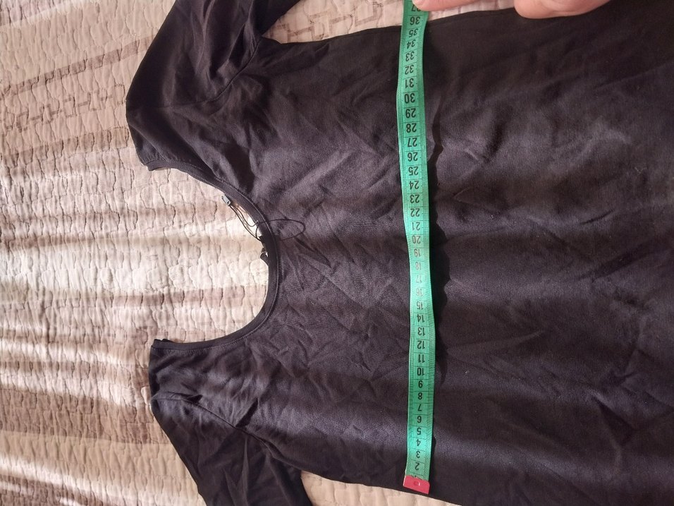 Siyah yuvarlak kesim yaka  Tunik - Görsel 2