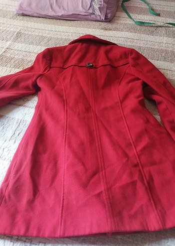 Kırmızı Çift Düğmeli Kaban - Görsel 2