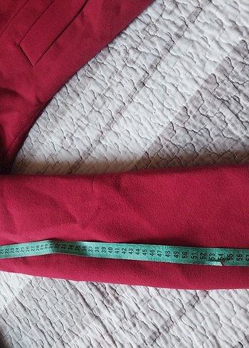 Kırmızı Çift Düğmeli Kaban - Görsel 7