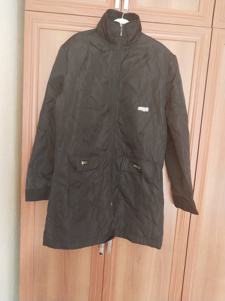 Siyah Fermuarlı Kadın yağmurluk trençkot - Görsel 2