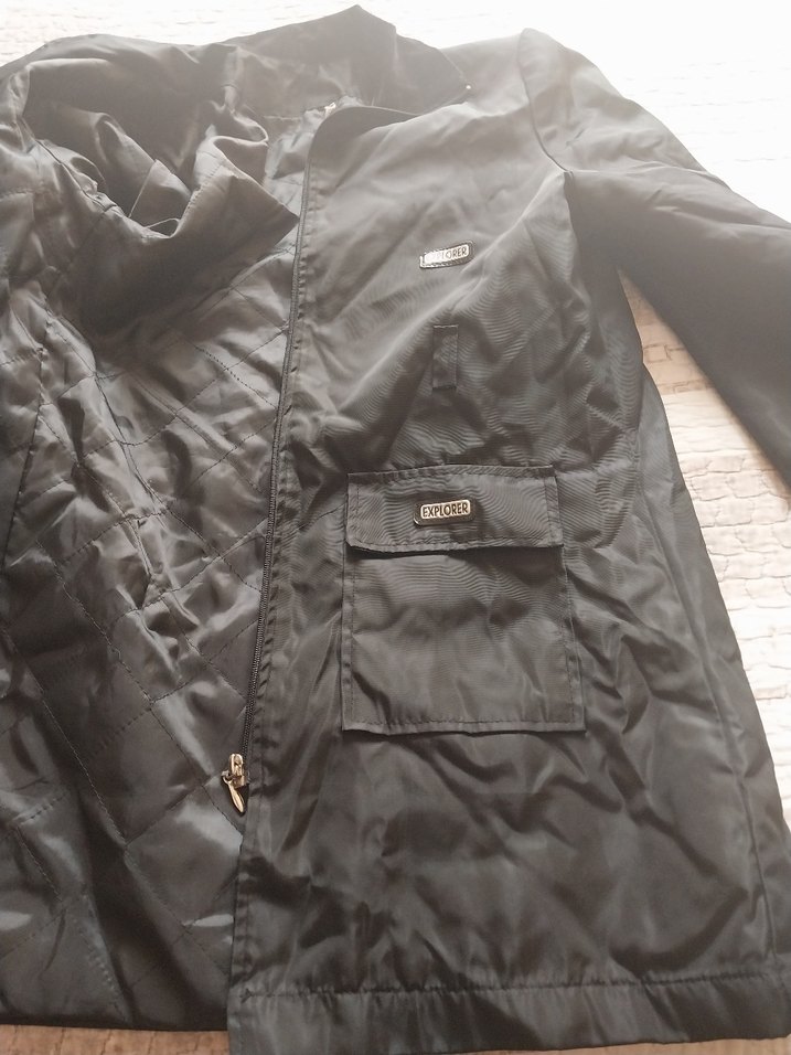 Siyah Fermuarlı Kadın yağmurluk trençkot - Görsel 5