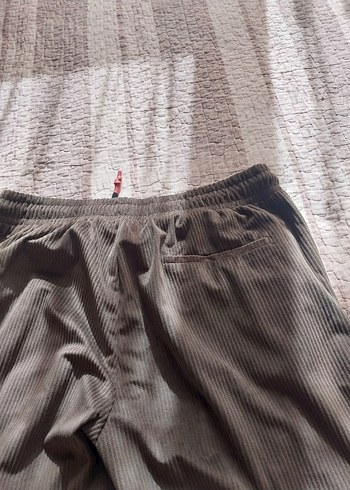 beli lastikli  Rahat Kesim Kadın kadife fitilli  Pantolon - Görsel 4