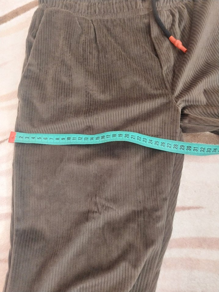 beli lastikli  Rahat Kesim Kadın kadife fitilli  Pantolon - Görsel 2