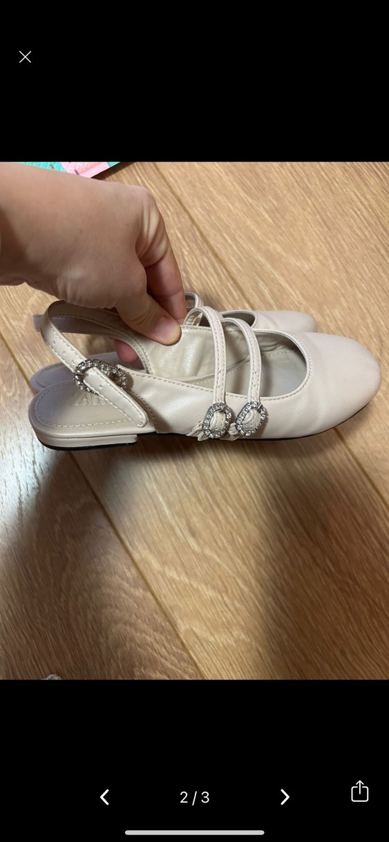 Bej Kız Çocuk Tokalı Babet - Görsel 2