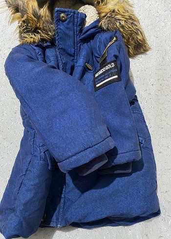 4/5 yaş Koyu Mavi Kürklü Erkek Çocuk Mont - Görsel 3