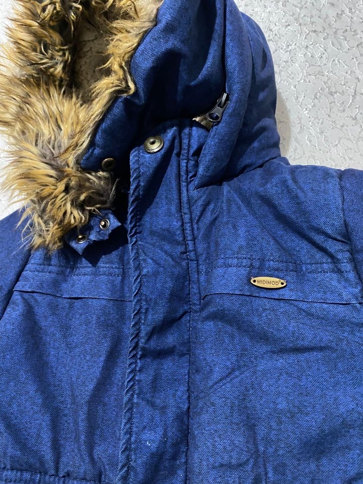 4/5 yaş Koyu Mavi Kürklü Erkek Çocuk Mont - Görsel 5