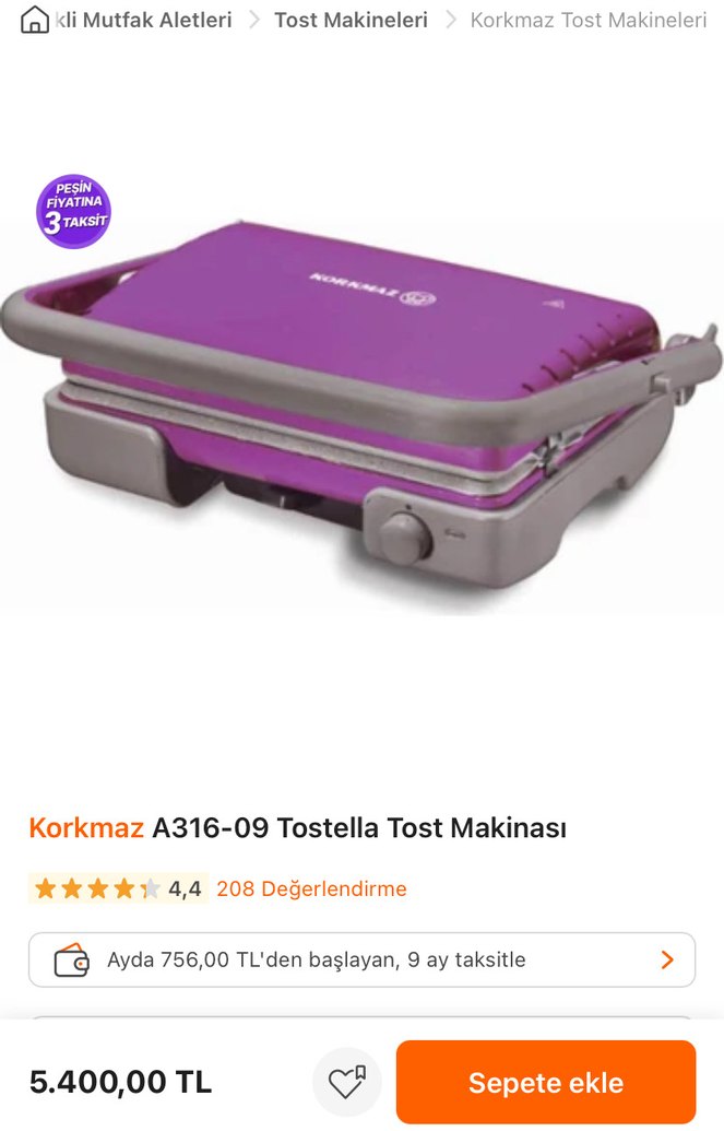 Korkmaz Mor Renkli Tost Makinesi - Görsel 5