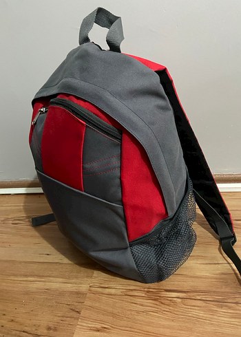 Sıfır Spor Sırt Çantası, Fermuarlı, Kırmızı-Gri - Görsel 3