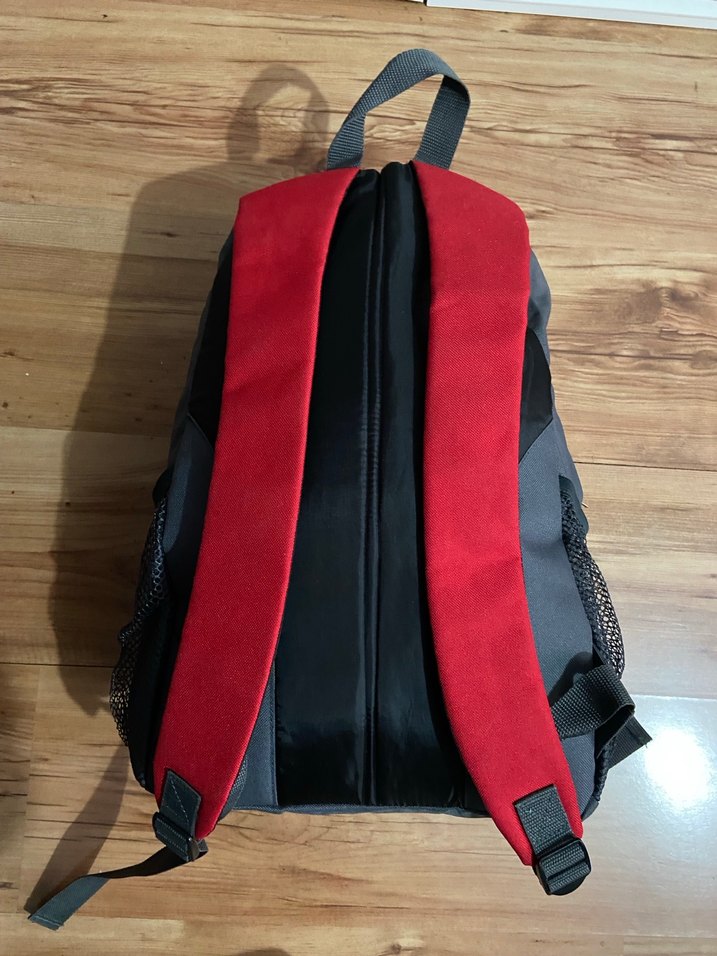Sıfır Spor Sırt Çantası, Fermuarlı, Kırmızı-Gri - Görsel 2