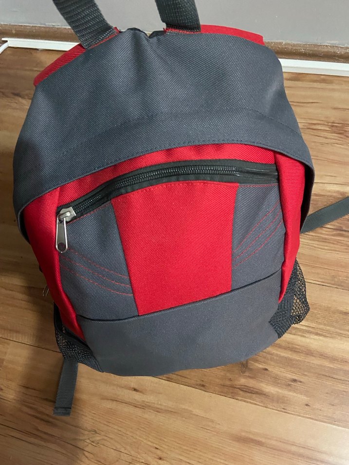 Sıfır Spor Sırt Çantası, Fermuarlı, Kırmızı-Gri - Görsel 4