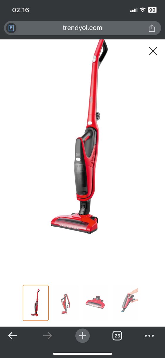 Beko SD 2971 Şarjlı Kırmızı Süpürge - Görsel 3