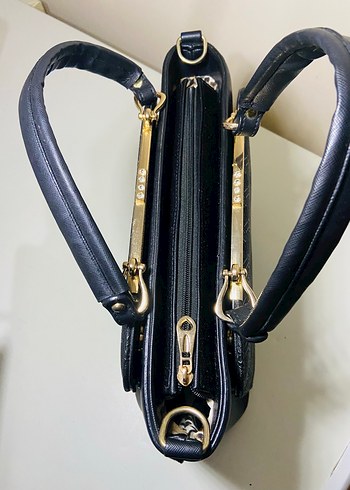 Sıfır şık Klasik Siyah Deri Kadın Çanta - Görsel 8