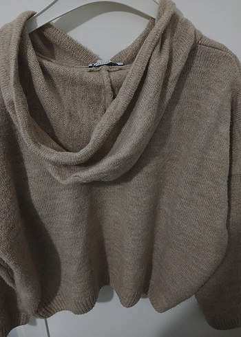 Bej Kadın Örgü Yün Kazak - Görsel 2