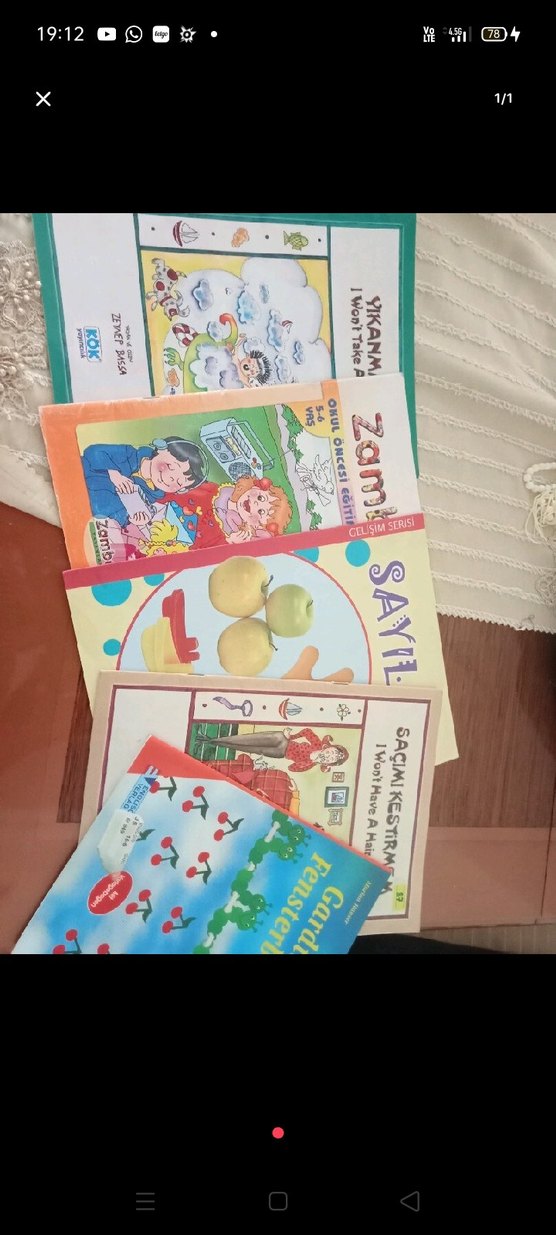 Çocuklar için eğitici kitap seti ve ahşap Eğitici Saat - Görsel 2