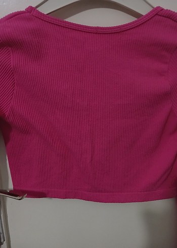 kısa kesim, uzun kollu kadın crop kazak - Görsel 2