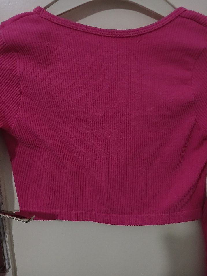 kısa kesim, uzun kollu kadın crop kazak - Görsel 2