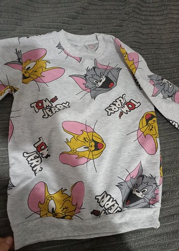 Tom ve Jerry Baskılı Gri Kız Eşofman Altı - Görsel 6