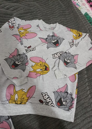 Tom ve Jerry Baskılı Gri Kız Eşofman Altı - Görsel 2