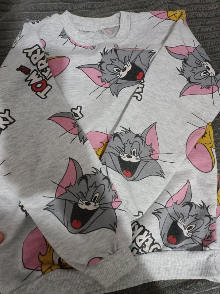 Tom ve Jerry Baskılı Gri Kız Eşofman Altı - Görsel 5