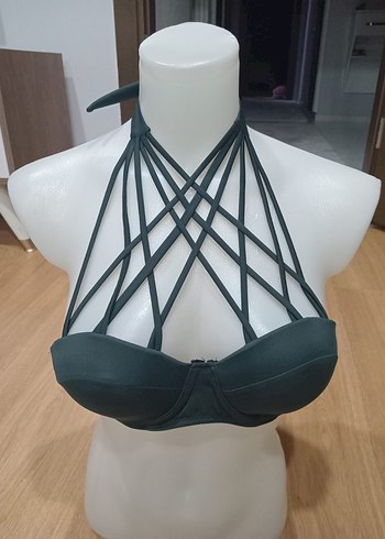 Gri Strappy Mini Bikini Üstü