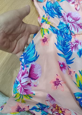 Pembe Straplez Mini Kadın Tulum - Görsel 6