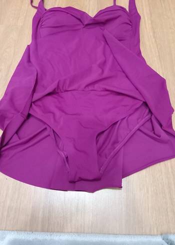 Etekli Mor Midi Kadın Mayo - Görsel 3