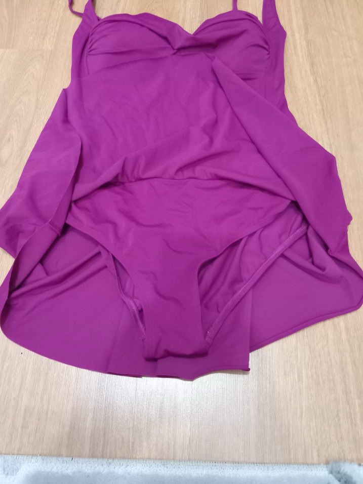 Etekli Mor Midi Kadın Mayo - Görsel 3