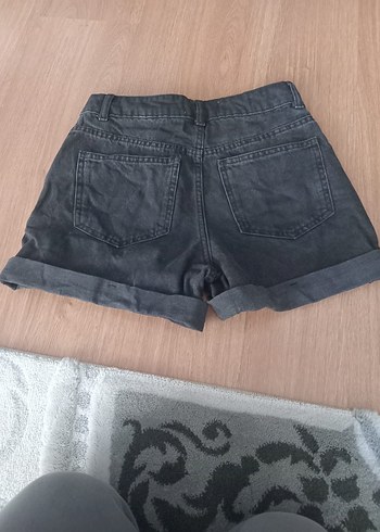 Gri Kadın Denim Mini Şort - Görsel 2