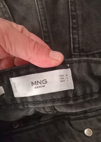 Gri Kadın Denim Mini Şort - Görsel 3